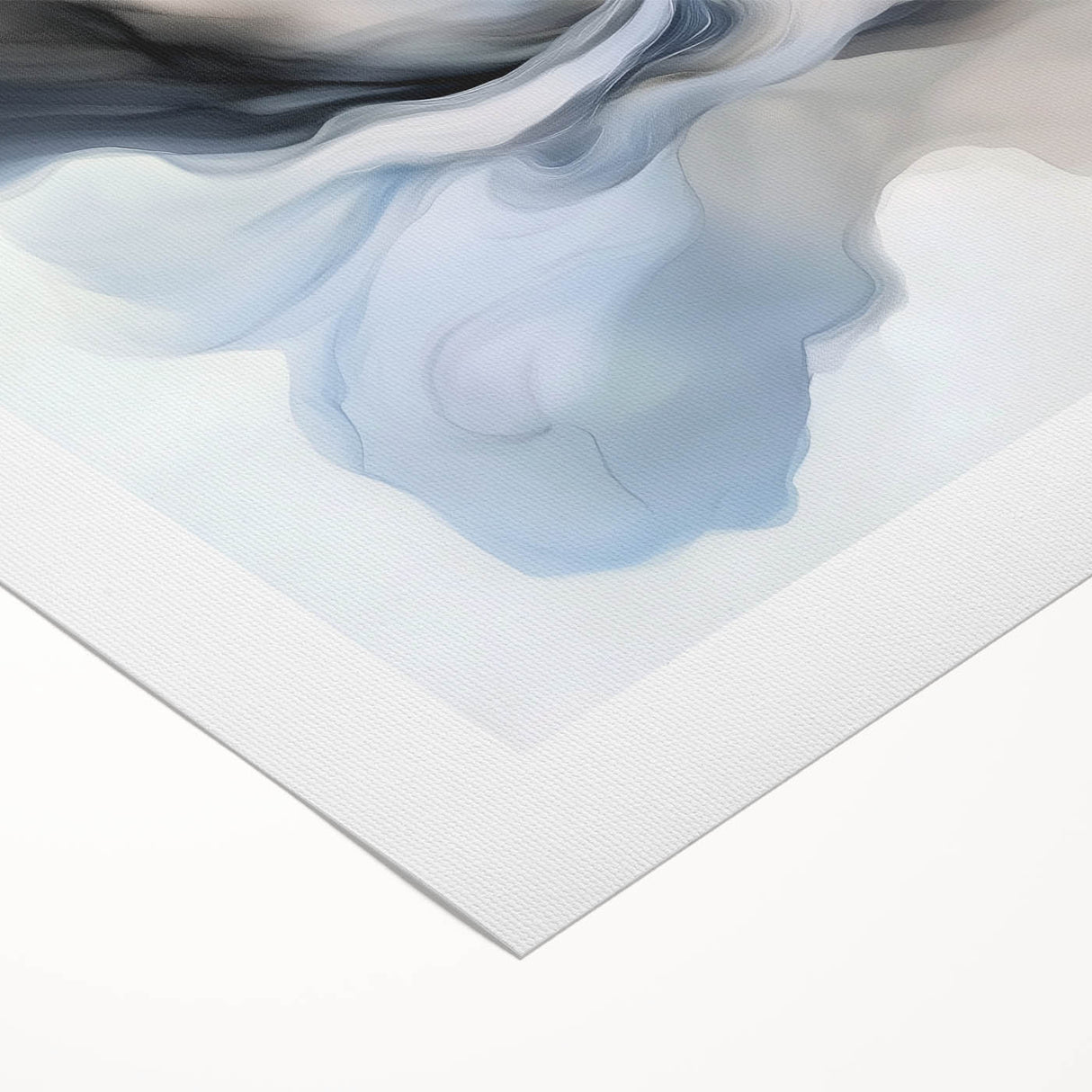 Minimalist Abstract Wall Art – Cloud Bloom in Gray, Blue & White
