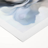 Minimalist Abstract Wall Art – Cloud Bloom in Gray, Blue & White