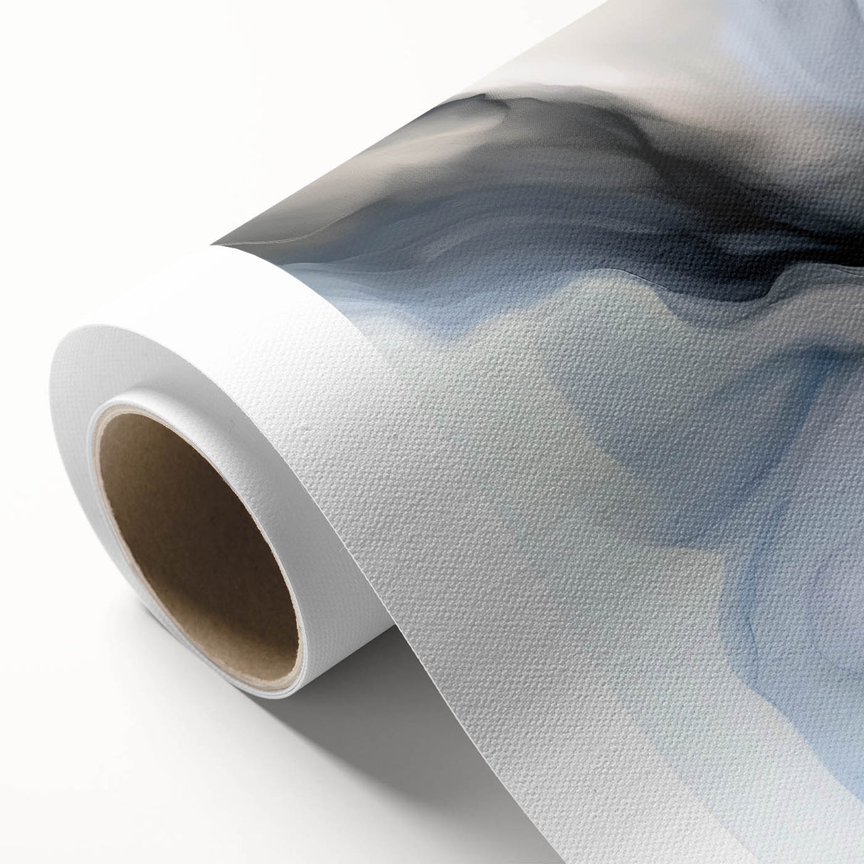 Minimalist Abstract Wall Art – Cloud Bloom in Gray, Blue & White