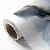 Minimalist Abstract Wall Art – Cloud Bloom in Gray, Blue & White