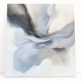 Minimalist Abstract Wall Art – Cloud Bloom in Gray, Blue & White