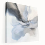 Minimalist Abstract Wall Art – Cloud Bloom in Gray, Blue & White