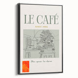 Black and white vintage poster art of a landscape on a framed canvas, ideal for bedroom wall decor.