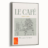 Framed canvas depicting a vintage landscape painting with colorful art elements on a black background.