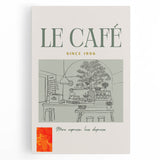 Large black and white stretched canvas depicting various kitchen utensils, ideal for kitchen wall art.