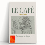 Large black and white stretched canvas featuring assorted kitchen utensils, ideal for kitchen wall art.