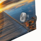 Close-up view of a landscape bridge design on acrylic glass, highlighting intricate details and vibrant colors, ideal for modern home decor or art enthusiasts.