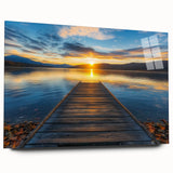 Acrylic glass landscape bridge design showcasing vibrant colors and intricate details, viewed from the side without pins, ideal for modern decor.