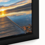 Close-up of a framed landscape bridge canvas art piece, showcasing vibrant colors and intricate details, ideal for modern home decor and art enthusiasts.