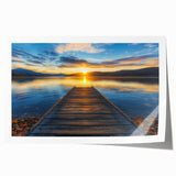 Rolled canvas print showcasing a serene landscape bridge design with vibrant colors and intricate details, securely packaged in a robust cardboard tube for safe shipping. Perfect for home decor or art enthusiasts looking to enhance their space.