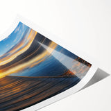 Landscape bridge artwork printed on rolled canvas, showcasing intricate details and vibrant colors, securely packaged in a durable tube for safe shipping.