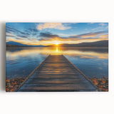 Stretched canvas artwork depicting a serene landscape bridge scene, showcasing vibrant colors and intricate details, perfect for home or office decor.