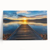 Landscape canvas artwork showcasing a serene bridge scene, featuring vibrant colors and detailed textures, perfect for home decor or office aesthetic enhancement.
