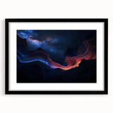 Landscape artwork showcasing expansive canyons framed in sleek black, featuring a white mat for an elegant presentation, perfect for modern home decor.