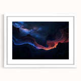 Framed landscape art print showcasing vibrant canyons with a white mat, perfect for modern home decor. Ideal for adding a touch of nature to any room.