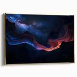 Framed landscape canvas art showcasing a stunning canyon view with golden accents, designed to enhance any home decor. Ideal for nature lovers and art enthusiasts.