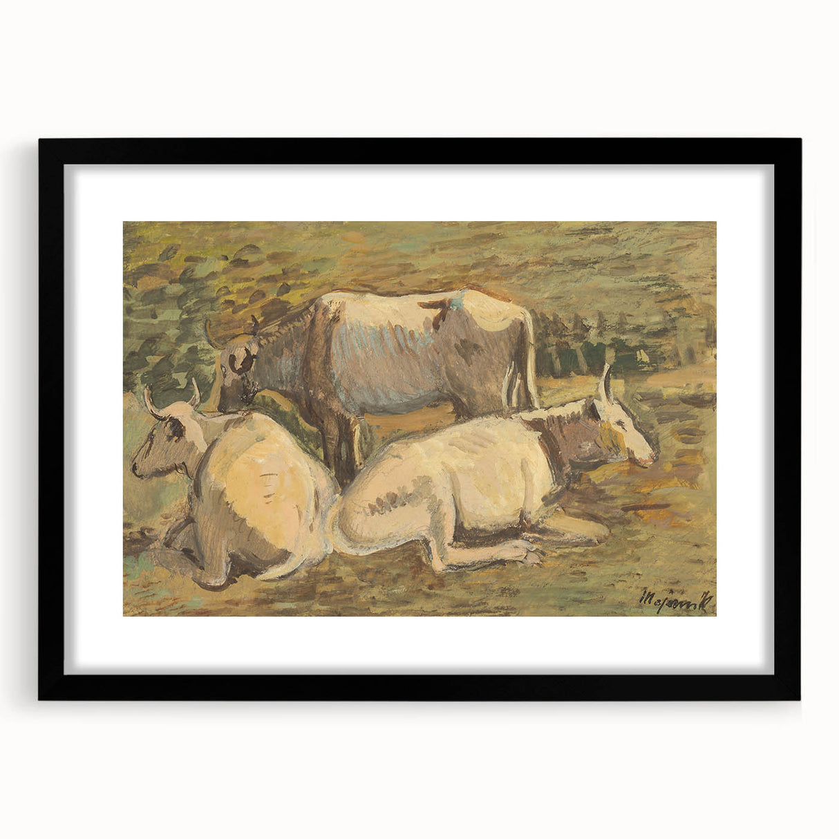 Pastoral Cows Modern Wall Art - Tranquil Contemporary Decor for Living Rooms