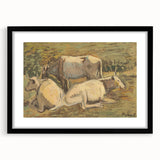 Pastoral Cows Modern Wall Art - Tranquil Contemporary Decor for Living Rooms