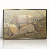 Pastoral Cows Modern Wall Art - Tranquil Contemporary Decor for Living Rooms