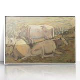 Pastoral Cows Modern Wall Art - Tranquil Contemporary Decor for Living Rooms