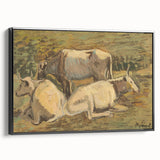 Pastoral Cows Modern Wall Art - Tranquil Contemporary Decor for Living Rooms