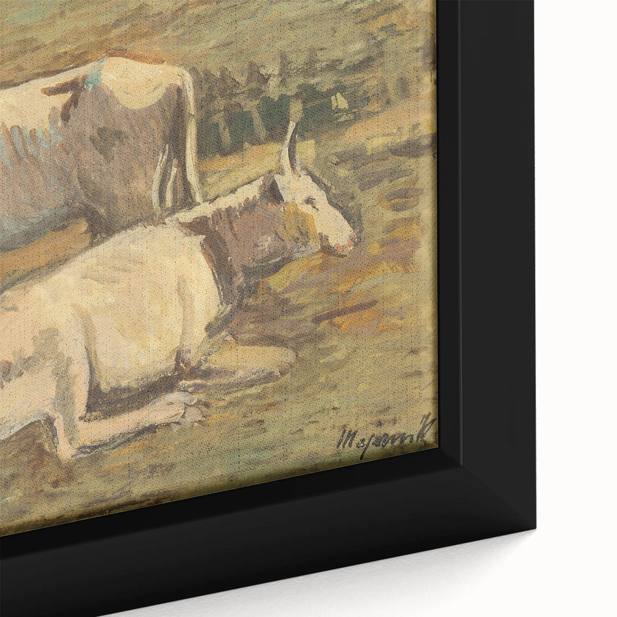Pastoral Cows Modern Wall Art - Tranquil Contemporary Decor for Living Rooms