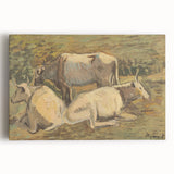 Pastoral Cows Modern Wall Art - Tranquil Contemporary Decor for Living Rooms