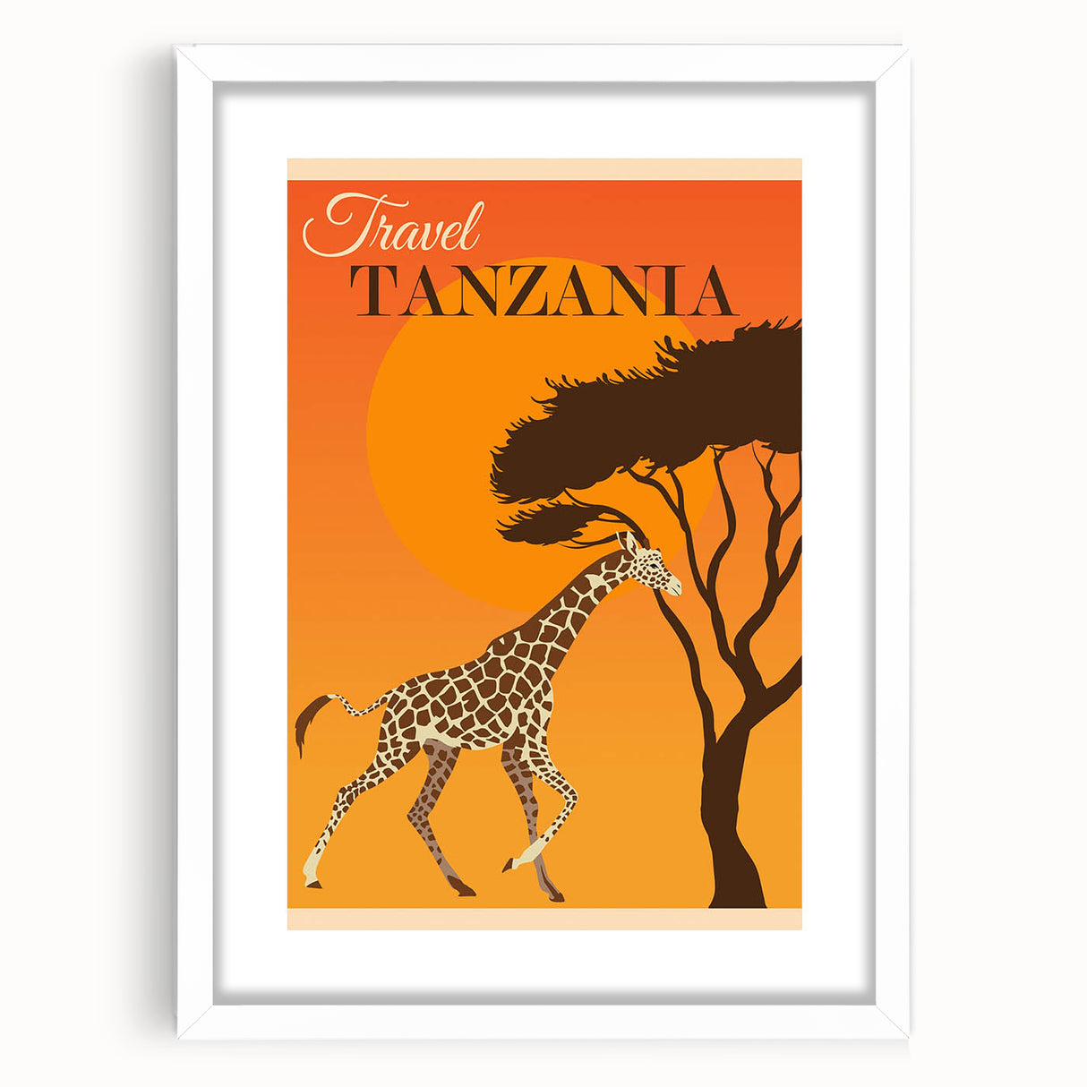 Retro Tanzania Travel Poster - Vintage Safari Wall Art