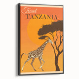 Retro Tanzania Travel Poster - Vintage Safari Wall Art