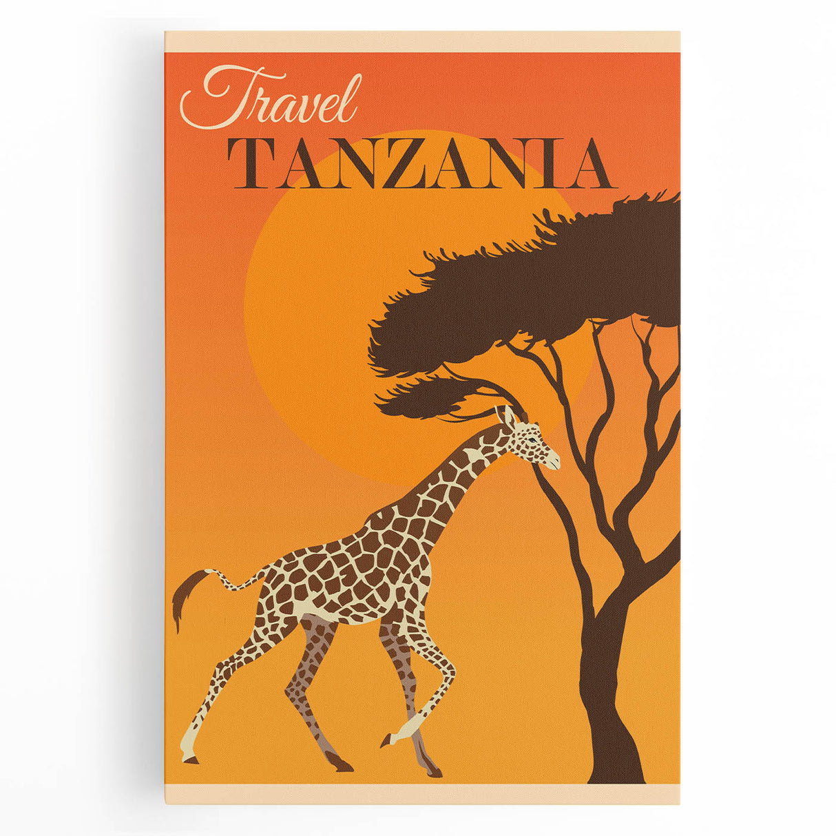 Retro Tanzania Travel Poster - Vintage Safari Wall Art