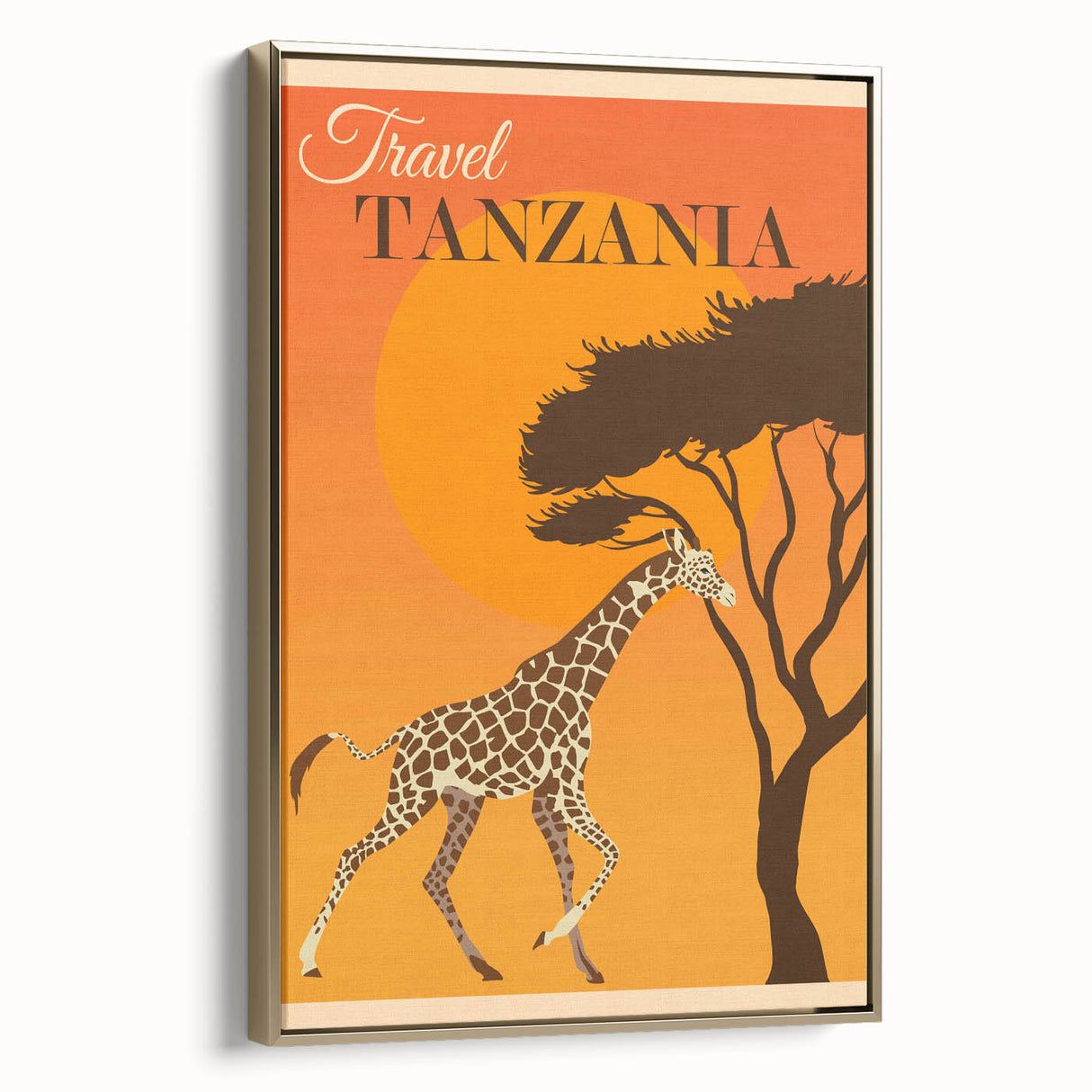 Retro Tanzania Travel Poster - Vintage Safari Wall Art