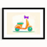 Boys Room Wall Art - Hand-Drawn Scooter Kids Wall Art Prints