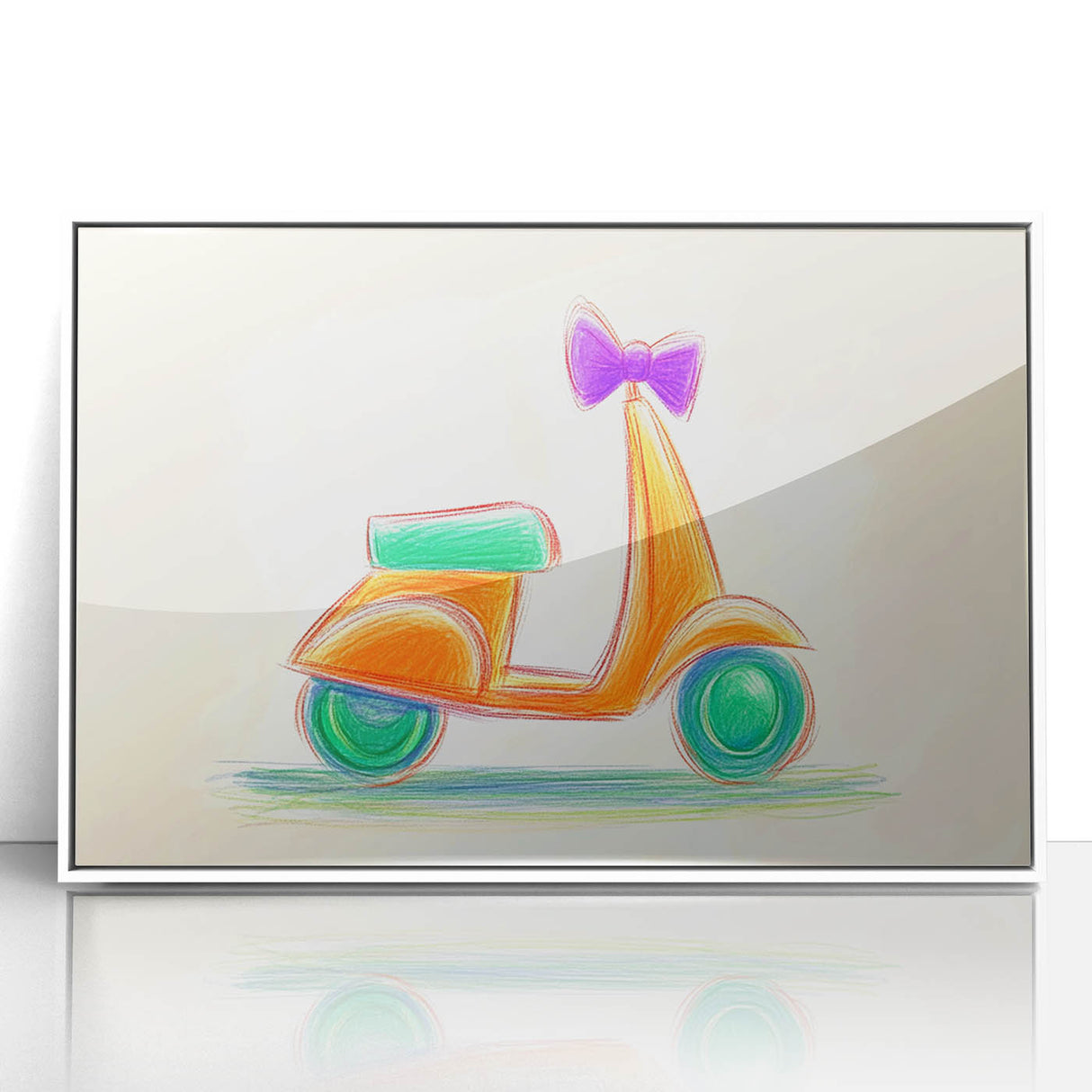 Boys Room Wall Art - Hand-Drawn Scooter Kids Wall Art Prints