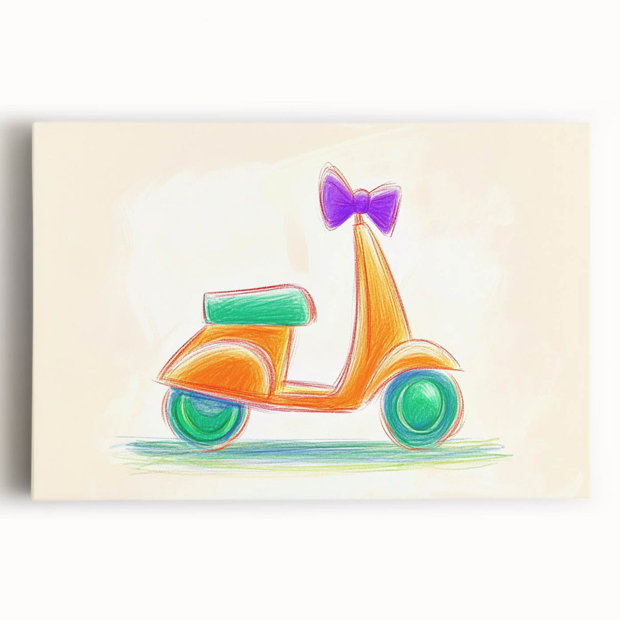 Boys Room Wall Art - Hand-Drawn Scooter Kids Wall Art Prints