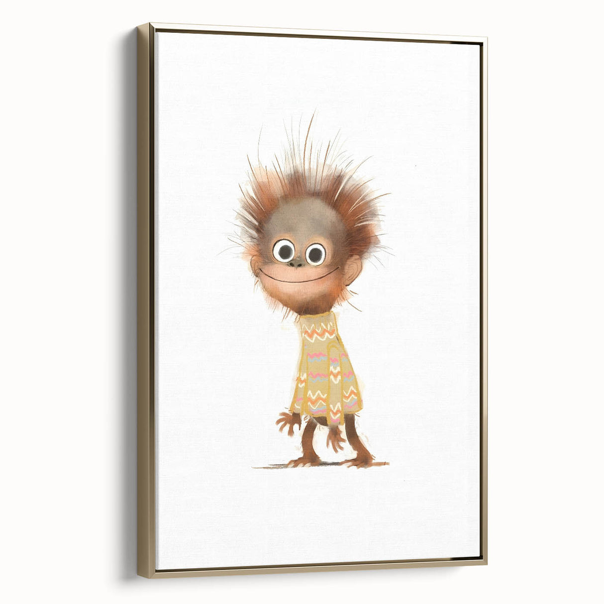Quirky Orangutan Nursery Wall Art – Baby Room & Kids Jungle Decor