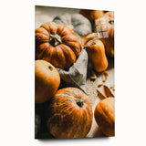 Large abstract wall art on acrylic glass depicting swirling autumn colors, ideal for bedroom or dining room decor.
