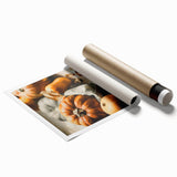 Extra large rolled print featuring a floral design in autumn hues, ideal for classy bathroom wall art.