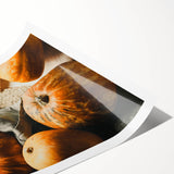 Extra large wall art featuring line art flowers in subtle earth tones on a rolled print.