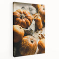 Autumn-themed abstract painting on stretched canvas, featuring warm orange and red hues, ideal for kitchen wall art.