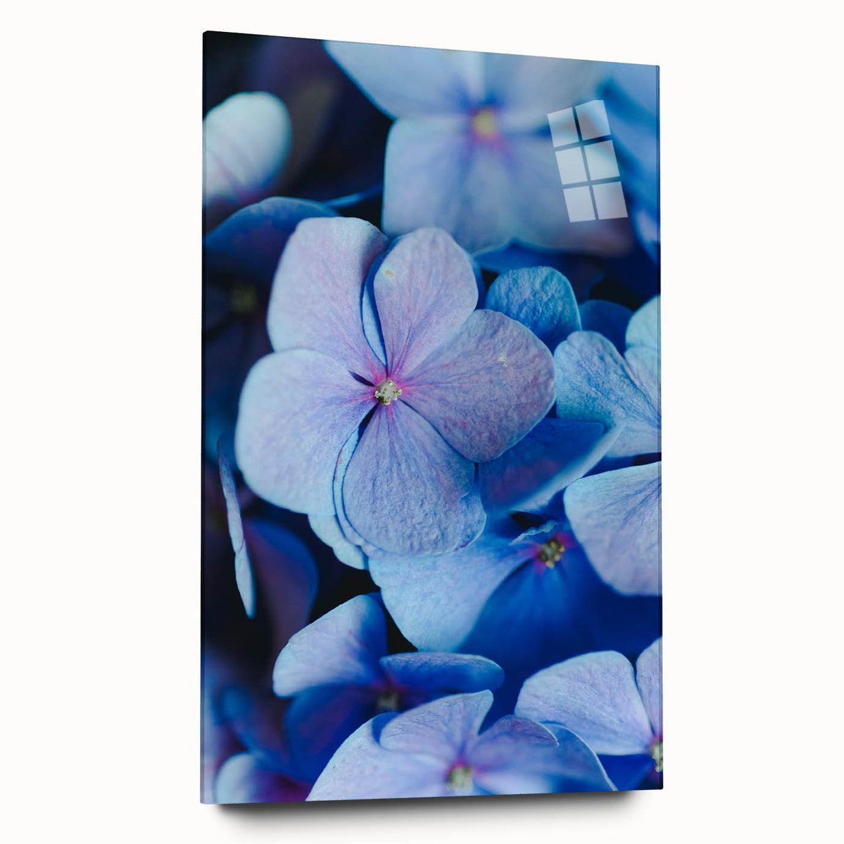 Large abstract wall art in vibrant spring hues on acrylic glass, ideal for bedroom or dining room decor.