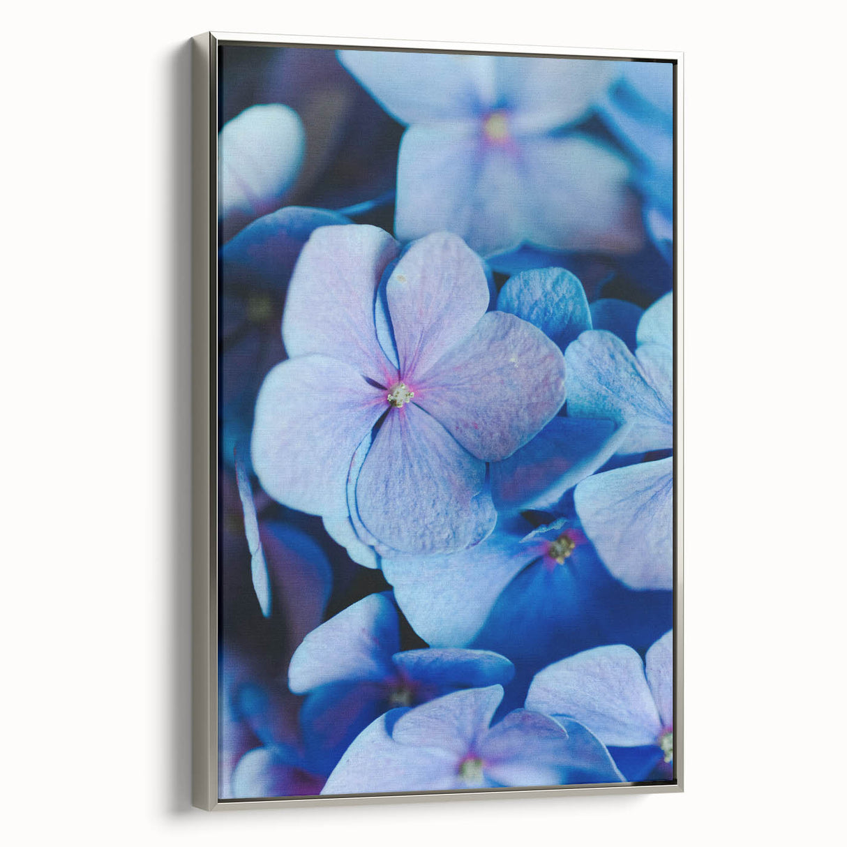Spring landscape art painting on framed canvas, featuring vibrant green and floral motifs, ideal for living room decor.