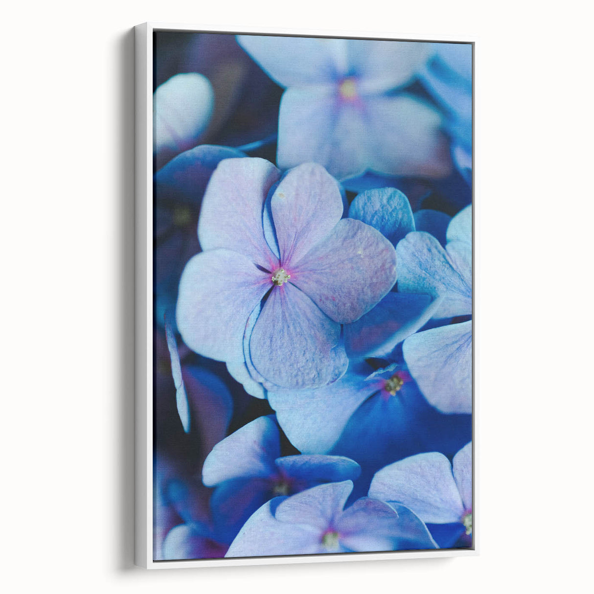 Vintage poster art of spring season with colorful floral elements on a large framed canvas, ideal for living room decor.