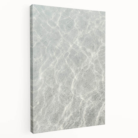 Large abstract painting on stretched canvas featuring vibrant blues and greens, ideal for kitchen wall art.