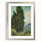 Extra large abstract art print featuring textured swirls in vibrant blues and yellows on a framed canvas.