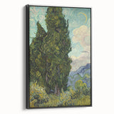 Black and white landscape painting on a framed canvas, featuring a vintage poster art style, suitable for bedroom decor.