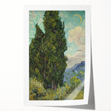 Extra large rolled canvas print depicting vibrant floral art in Van Gogh style, ideal for art wall dining room or bathroom.