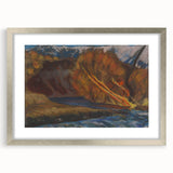 Modern Wall Art: Autumn River Valley with Vibrant Seasonal Colors