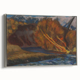 Modern Wall Art: Autumn River Valley with Vibrant Seasonal Colors