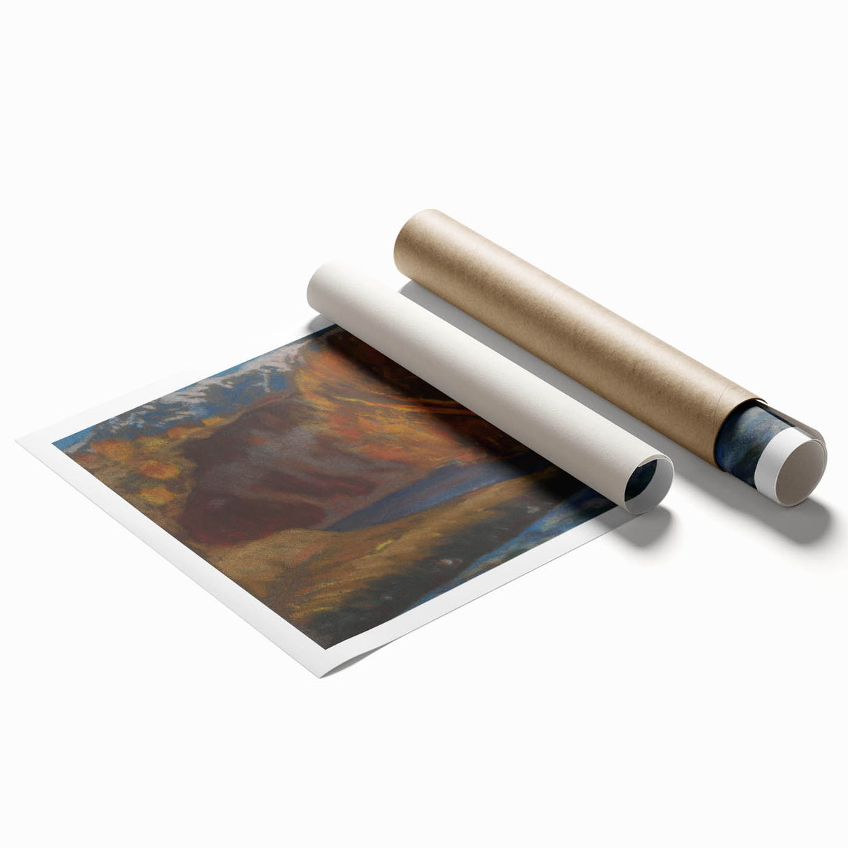 Modern Wall Art: Autumn River Valley with Vibrant Seasonal Colors