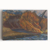 Modern Wall Art: Autumn River Valley with Vibrant Seasonal Colors